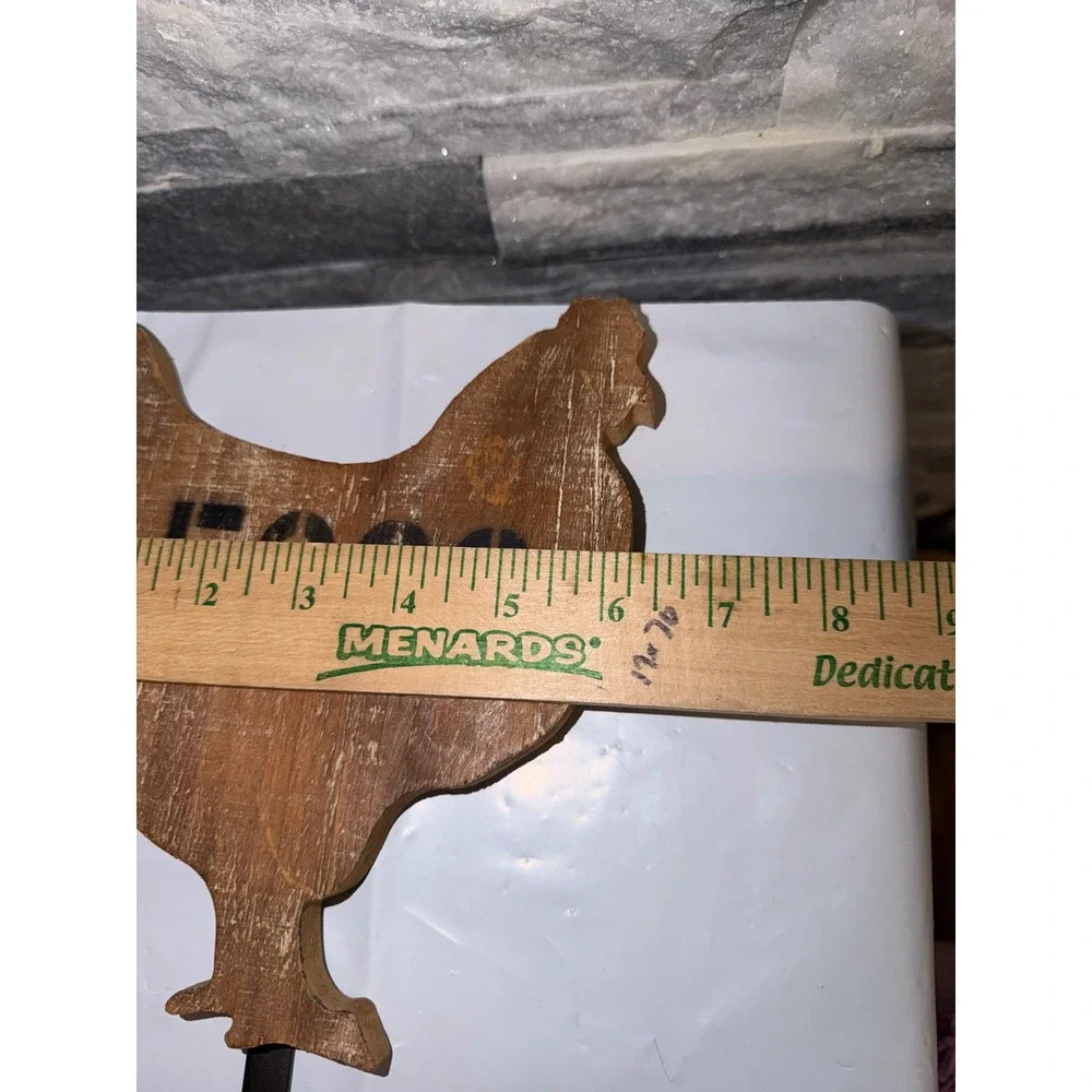 Rustic Wooden Chicken Wall Hook Eggs Farmhouse Kitchen Decor Brown Metal Hook